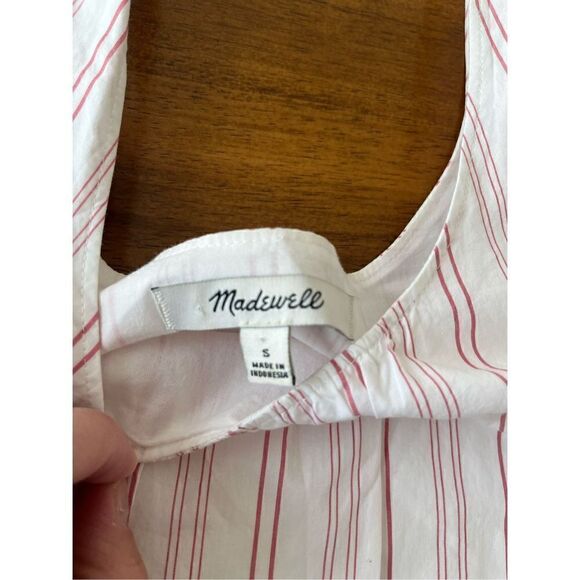 ‎Madewell Rose Stripe Cold-Shoulder Dress women’s size Small - Picture 7 of 7